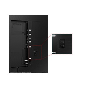 Samsung 2024 Crystal UHD DU8500  has USB, HDMI, LAN, antenna ports and etc. on the side