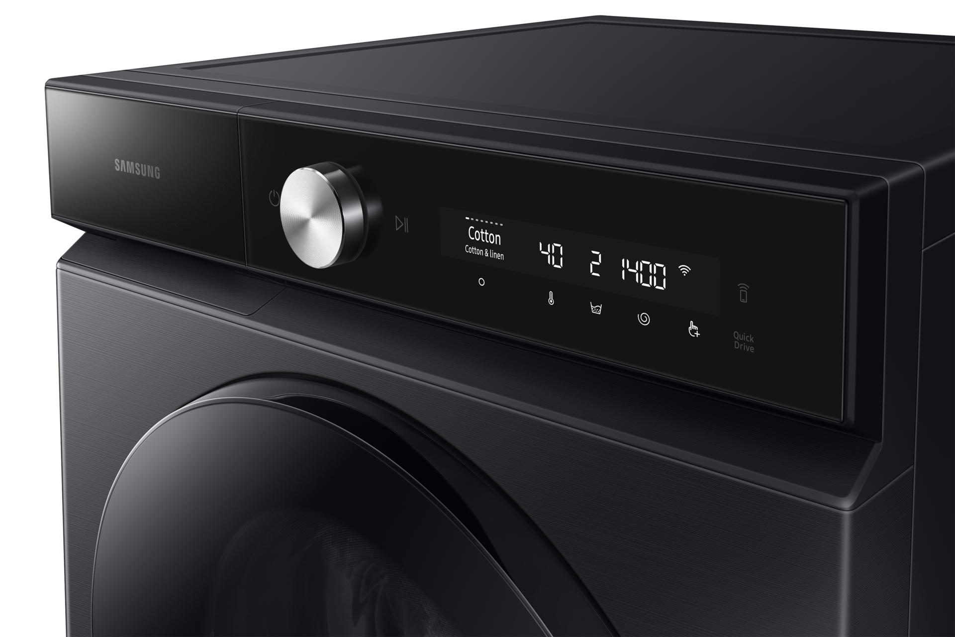 Bespoke Front-load Washer Auto Dose 12kg Panel-Control1 Black 