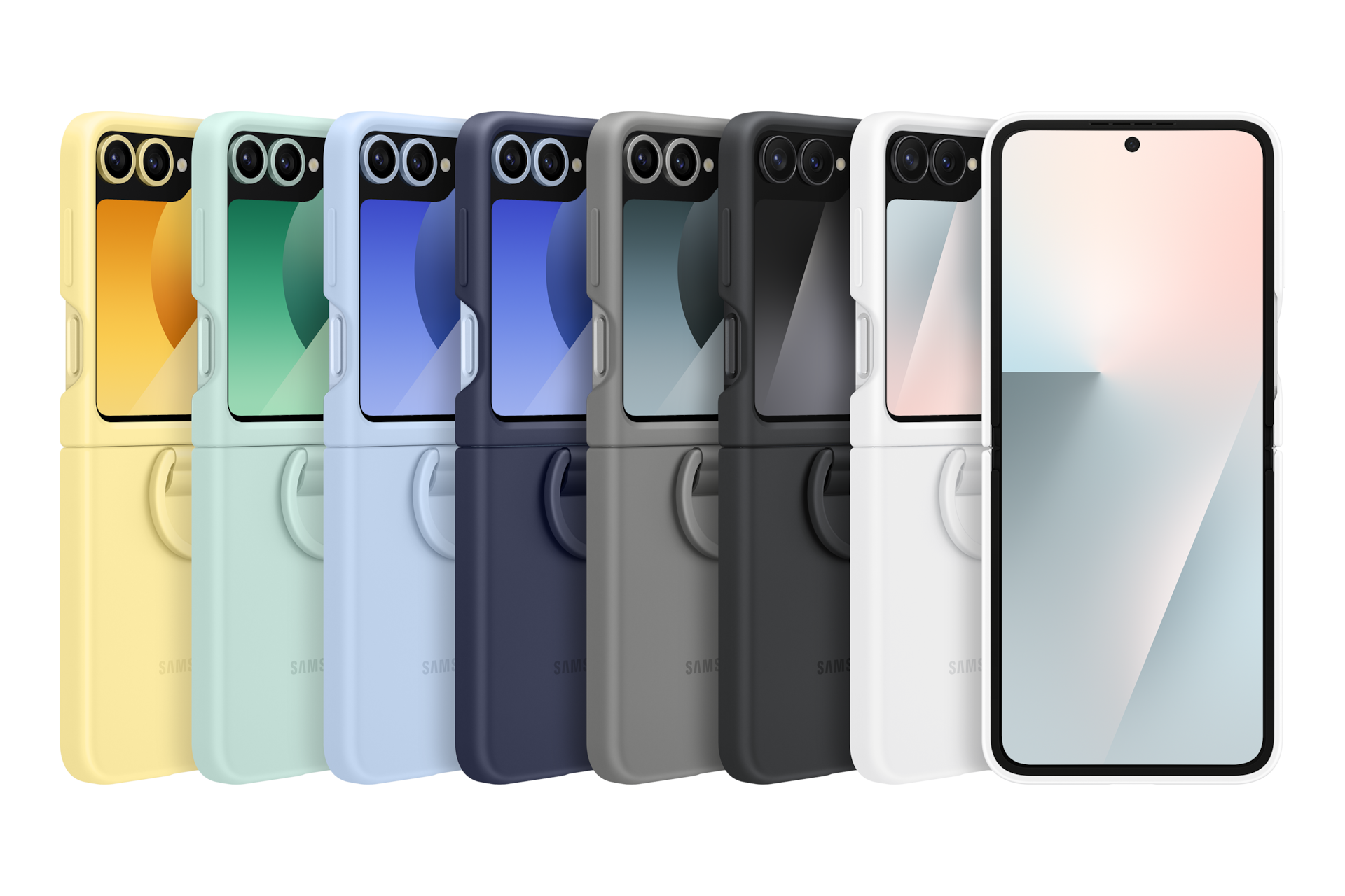 Silicone Case for Galaxy Z Flip7 FE, Z Flip6 Set-Cut Black 