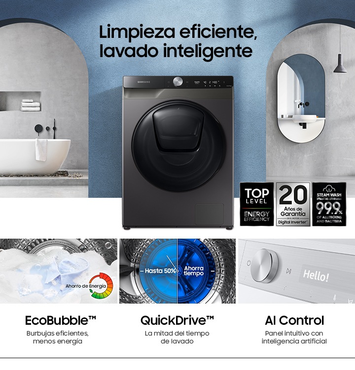 Ripley - LAVADORA-SECADORA SAMSUNG 12.5-7 KG CON AI CONTROL WD12T754DBT/ZS