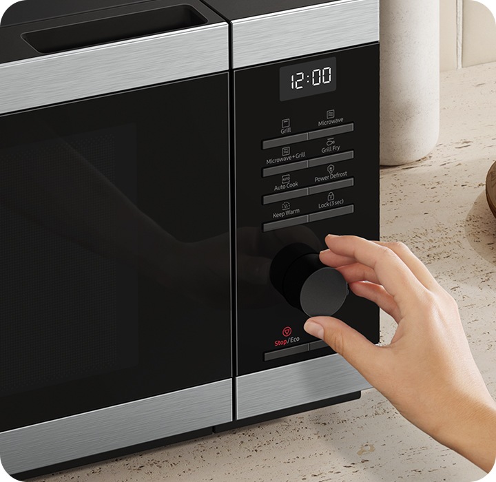 MICROONDAS SAMSUNG CON DORADOR, 23lts, Acero Inoxidable Negro