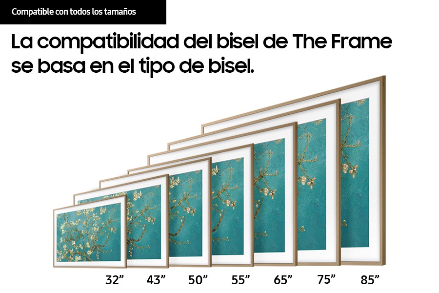 Customizable Frame Bezel with available Brown, Teak, White colors for Modern bezel style, and Sand Gold color for Beveled bezel style.