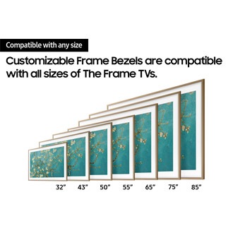 Customizable Frame Bezel with available Brown, Teak, White colors for Modern bezel style, and Sand Gold color for Beveled bezel style.