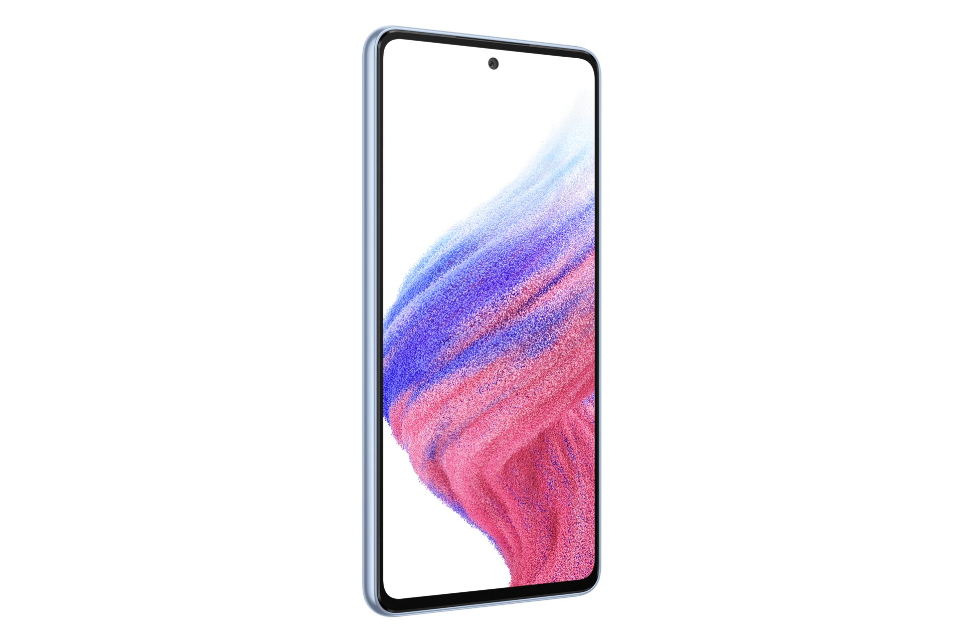 View price and buy Samsung Galaxy A53 5G with promo. A smartphone with a 128GB & 8GB Ram, an OIS camera, and a 2-day last long battery. The l30-front Samsung Galaxy A53 5G in Awesome Blue