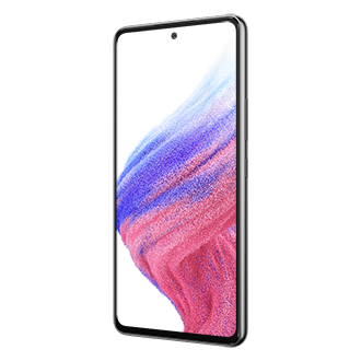 See price and buy Samsung Galaxy A53 5G in Awesome Black with promo comes with a 64MP OIS camera, 256GB & 8GB Ram, and a 5,000 mAh battery. The r30-front Samsung Galaxy A53 5G in Awesome Black