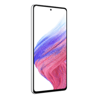 View price and pre-order Samsung Galaxy A53 5G with promo. A Samsung smartphone with an OIS camera, 128GB & 8GB Ram, and a 2-day last long battery. The l30-front Samsung Galaxy A53 5G in Awesome White
