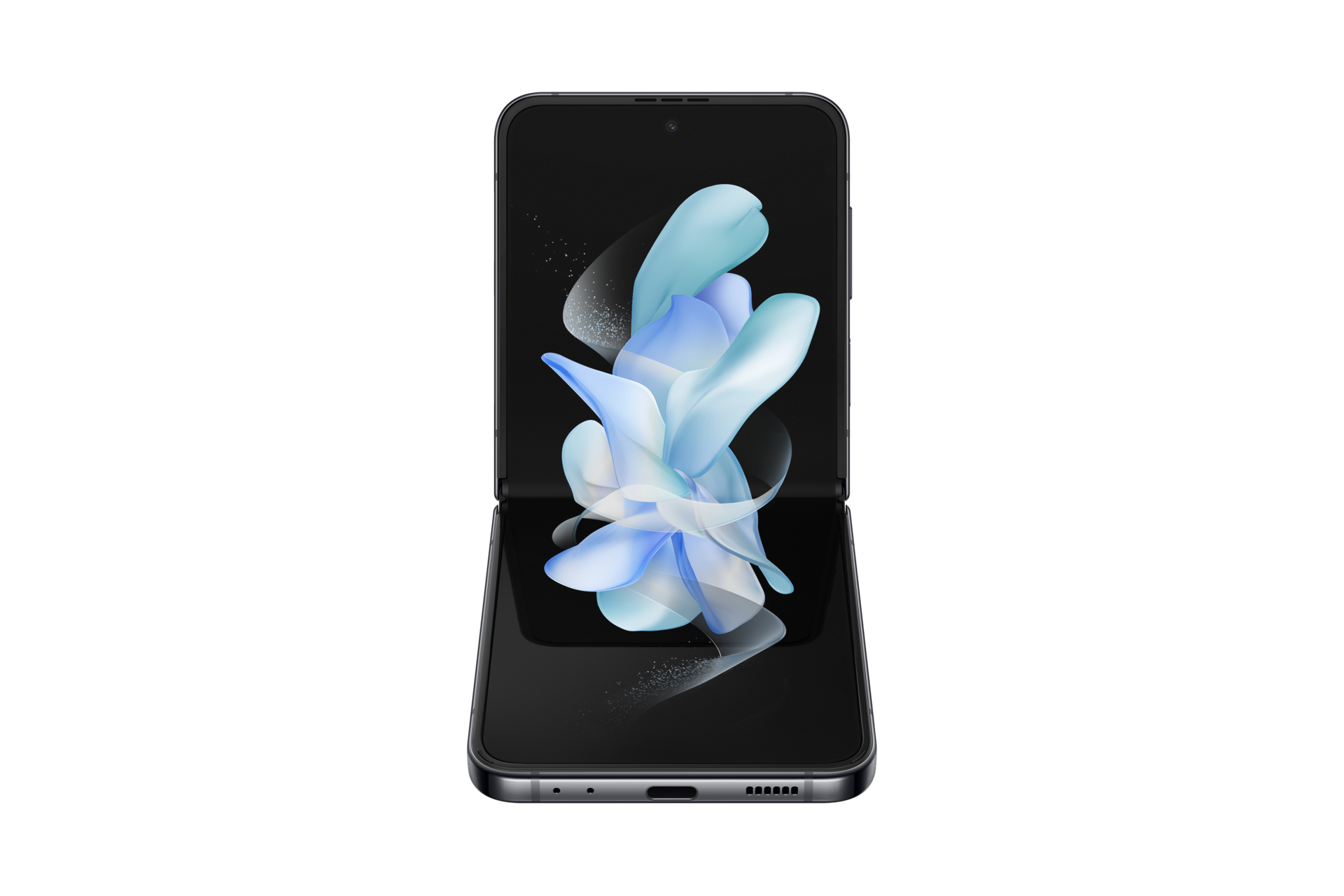 Buy Galaxy Flip4 5G 128 GB and view specifications, price, discounts, and promotions. Every angle is your best angle with FlexCam. Front look of Graphite Galaxy Flip 4 partially opened.
