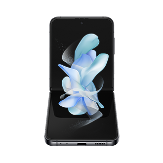 Buy Galaxy Flip4 5G 128 GB and view specifications, price, discounts, and promotions. Every angle is your best angle with FlexCam. Front look of Graphite Galaxy Flip 4 partially opened.