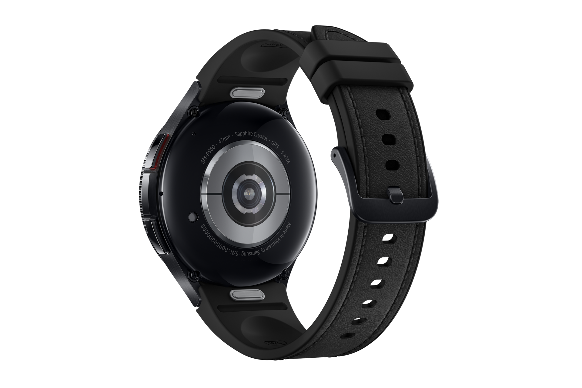 Dynamic View of Samsung Galaxy Watch6 Classic Bluetooth (47mm) in Black.