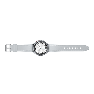 Front View-3 of Samsung Galaxy Watch6 Classic Bluetooth (47mm) in Silver.