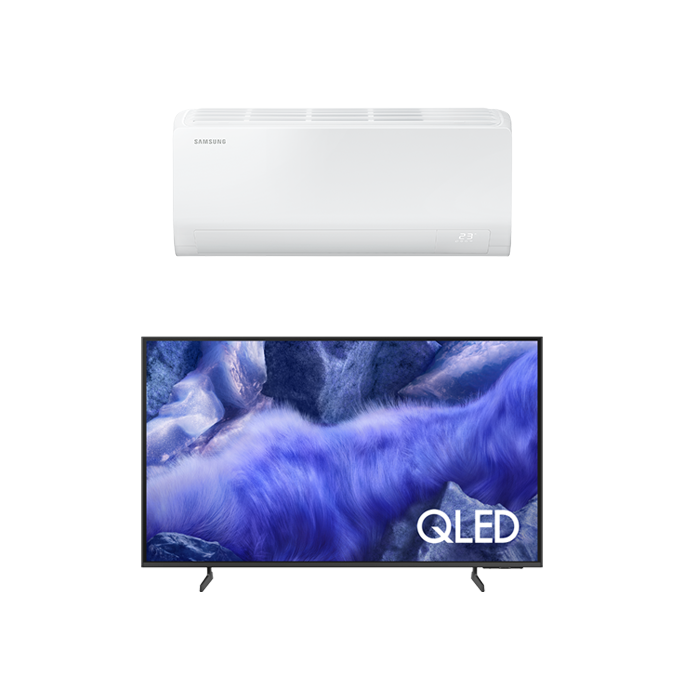 Air Conditioner S-Inverter 1HP and 50 inch QLED QEF1 Smart TV