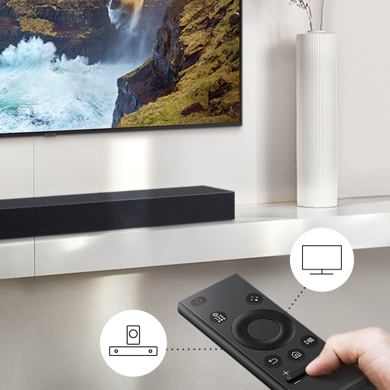 Connect samsung soundbar store to tv remote