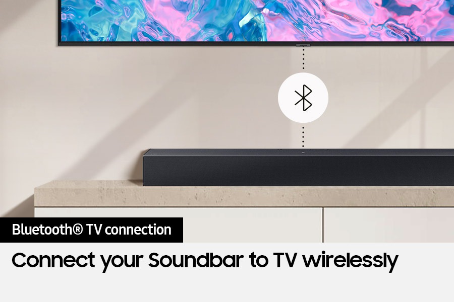 Samsung Soundbar C400 connected to TV with Bluetooth