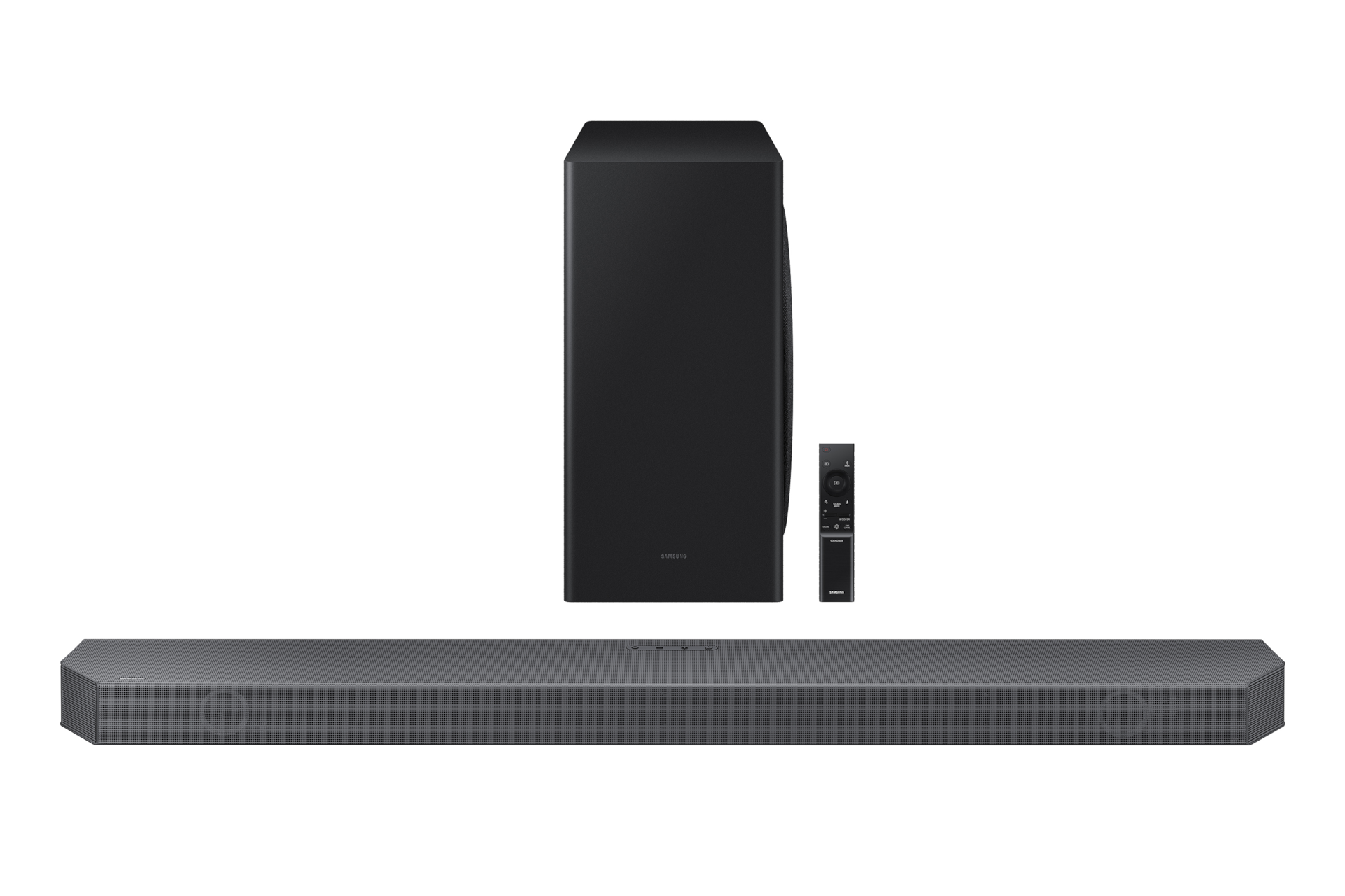 Front view of Samsung Q-Series soundbar Q800B soundbar set