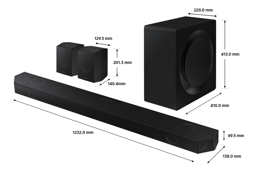 Q-series Soundbar HW-Q990D 11.1.4 ch Sub Woofer & Rear Speaker (2024)