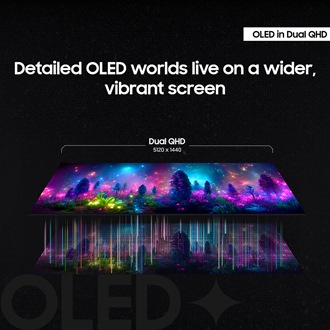 Detailed OLED worlds live on a wider, vibrant screen with OLED in Dual QHD.