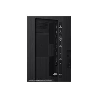Samsung 2026 Micro RGB R85H has USB, HDMI, LAN, antenna ports and etc. on the side.