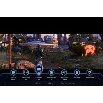 The screen ratio of 32:9 on the Game Bar provides a wide view to be able to see the enemy. 