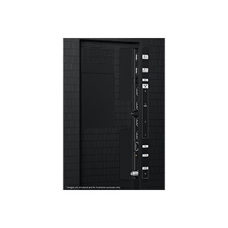 Samsung 2026 The Frame LS03HE has USB, HDMI, LAN, antenna ports and etc. on the side.