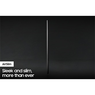Profile view of QLED TV Q60B shows ultra slim design of QLED TV AirSlim