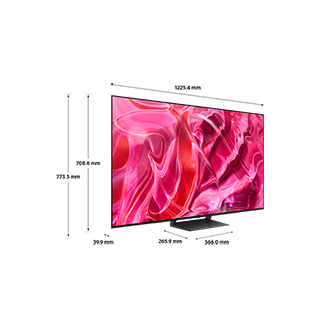 Dimension of Samsung OLED (1225.4 x 773.5 x 265.9 mm) S90C with Simple Plus Metal Stand.