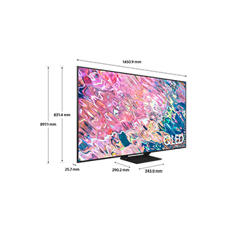 Dimension of Samsung QLED TV(1450.9 x 897.1 x 290.2 mm) Q60B with black center stand
