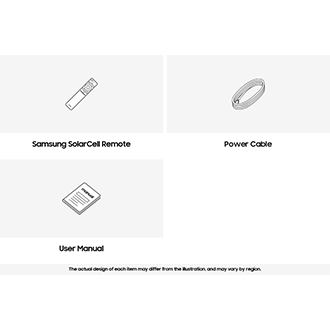 Samsung 2024 QLED Q61D 4K box contains remote control, batteries, power cable , and manual.