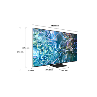 Dimension of Samsung QLED TV (1450.9 x 897.1 x 290.2 mm) Q60D with black new simple stand
