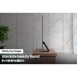 The side profile of an OLED TV is on display to show how thin it is.