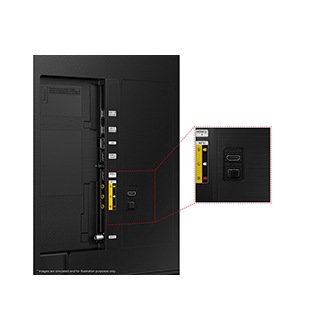 Samsung 2022 QLED Q60B has USB, HDMI, LAN, antenna ports and etc. on the side and on the rear.
