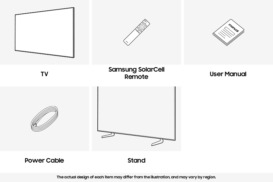 Samsung 2026 OLED S90H accessories provided include a Remote control