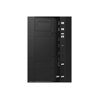 Samsung 2024 Neo QLED QN87D has USB, HDMI, LAN, antenna ports and etc. on the side.