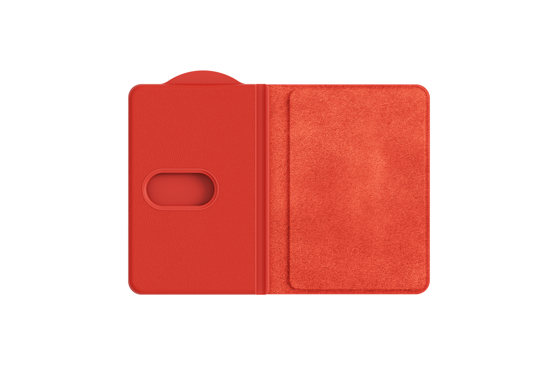 Magnet Card Wallet FrontOpen Coral Red 