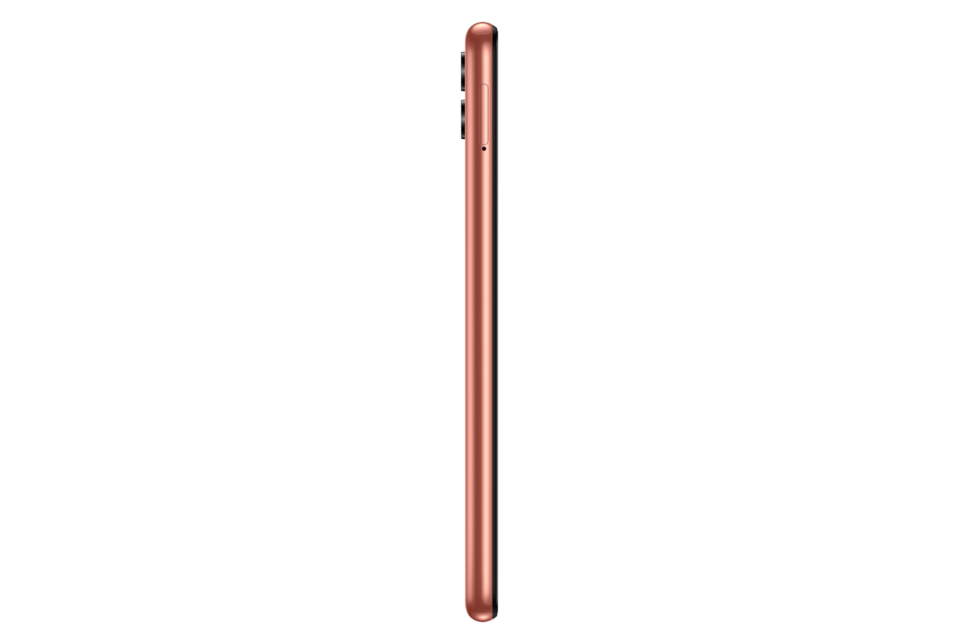 Left side of the Samsung Galaxy A04 in Copper