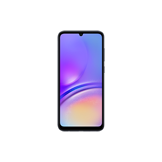 Front view of Samsung Galaxy A05 in Black color and 64GB storage