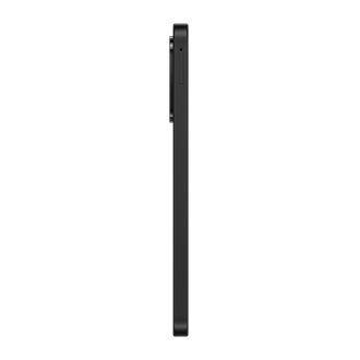 A left side view of a black Samsung Galaxy A26 5G smartphone