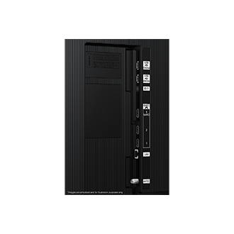 Samsung 2026 Mini LED 100M90H has USB, HDMI, LAN, atenna ports and etc. on the side.
