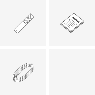 Samsung 2023 Crystal UHD CU8100 box contains remote control, power cable, and manual.