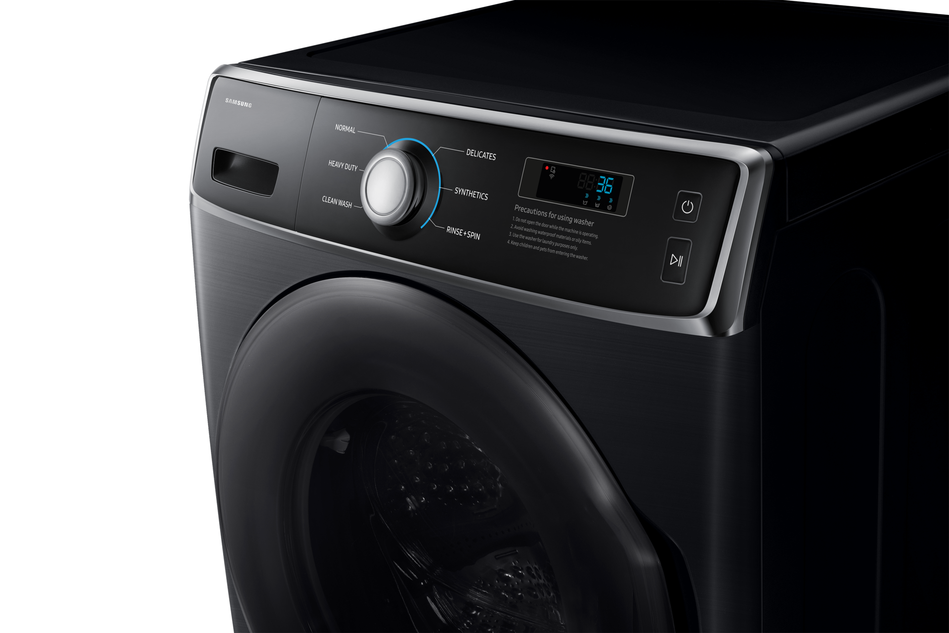 Front-load Washer Big Capacity 18 kg Detail Black 