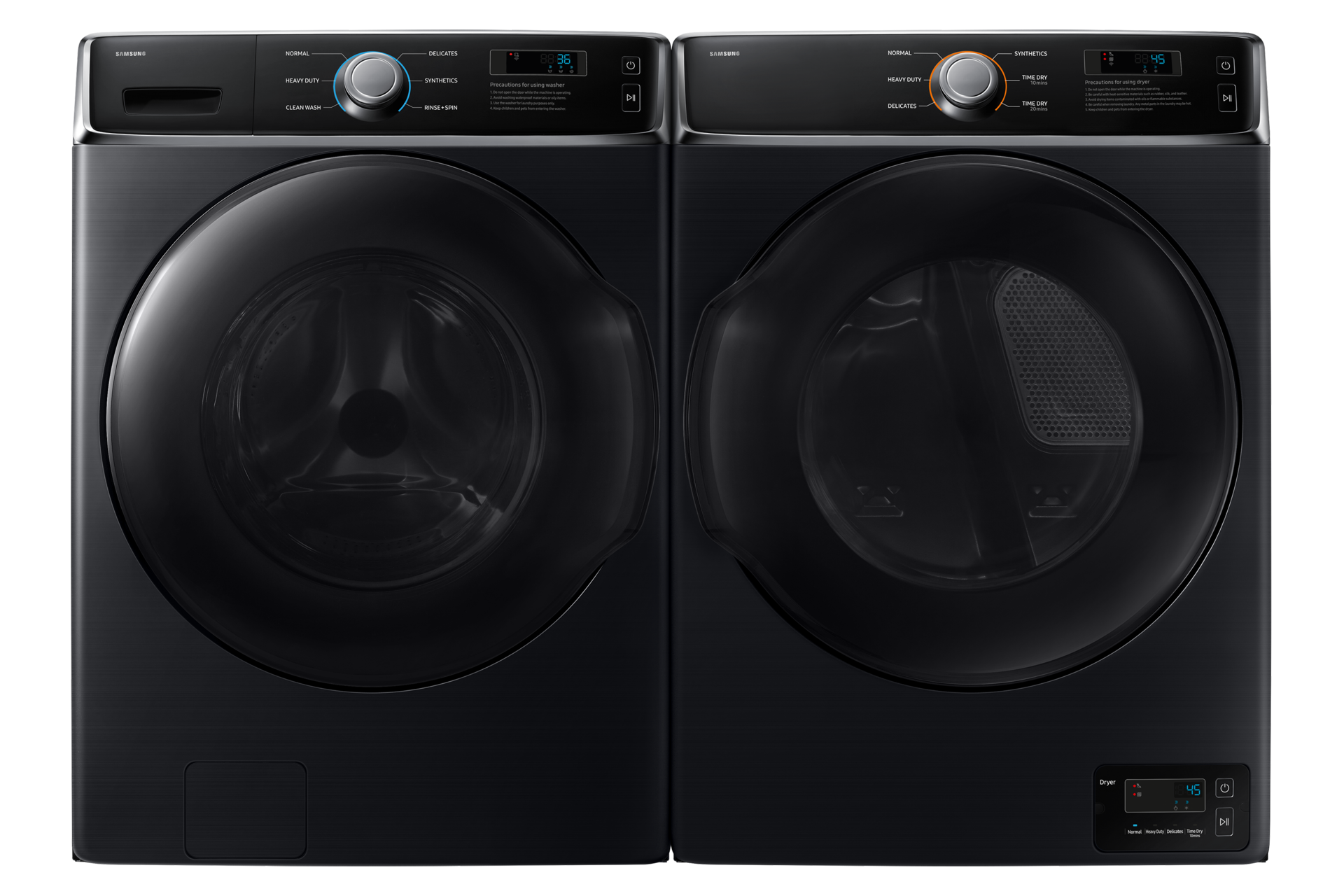 Front-load Washer Big Capacity 18 kg Front-Display-Pair Black 