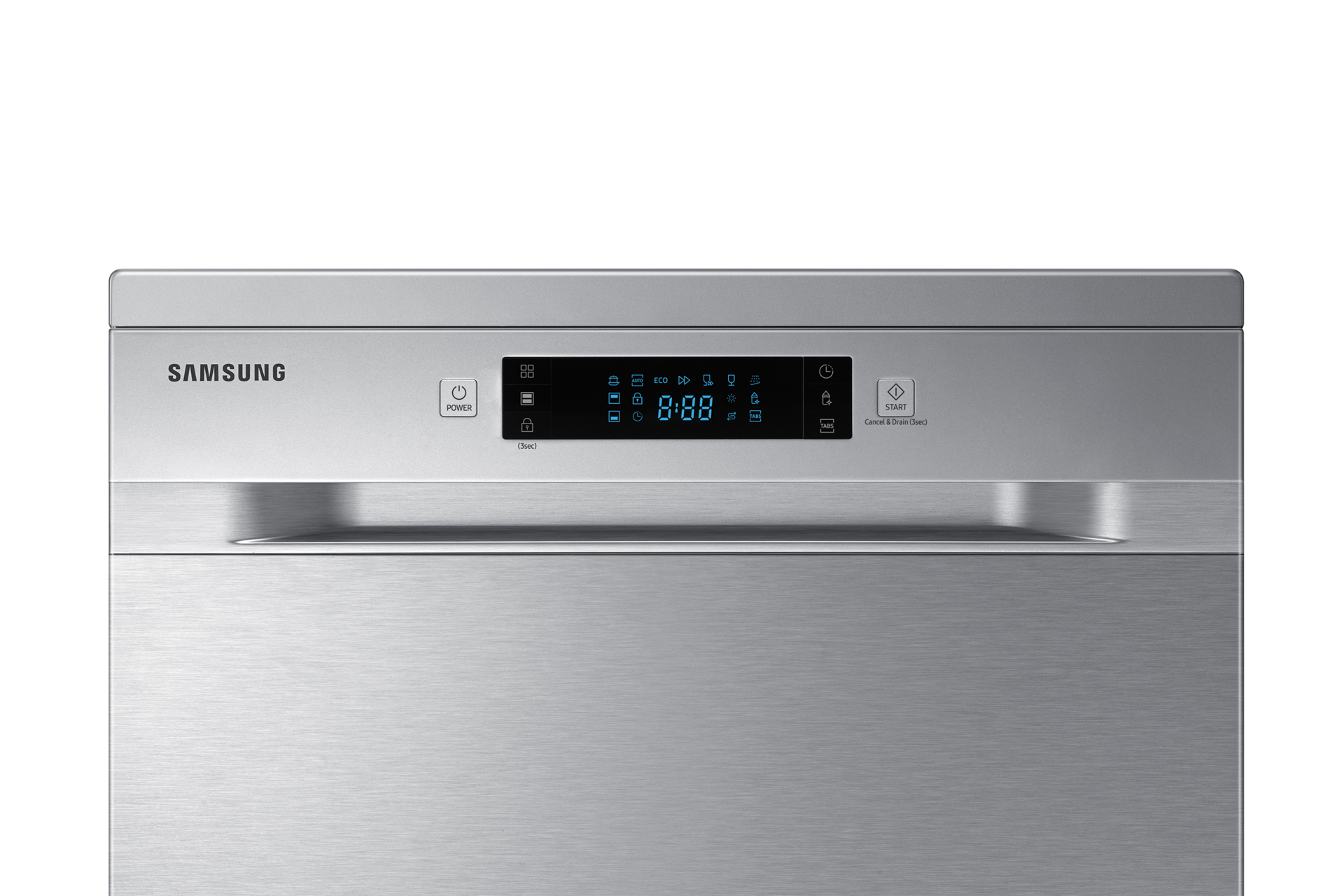 DW5500MM Dish Washer with Wide Led display Front2 Silver 