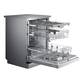 DW5500MM Dish Washer with Wide Led display L-Perspective-Open Silver 