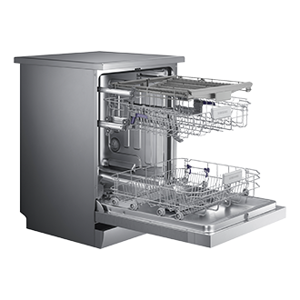 DW5500MM Dish Washer with Wide Led display L-Perspective-Open Silver 