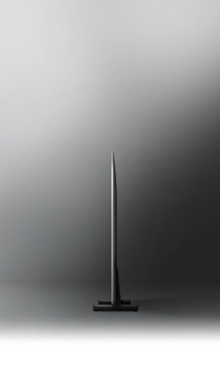 Profile view of Crystal UHD TV shows ultra slim design of Crystal UHD TV AirSlim.