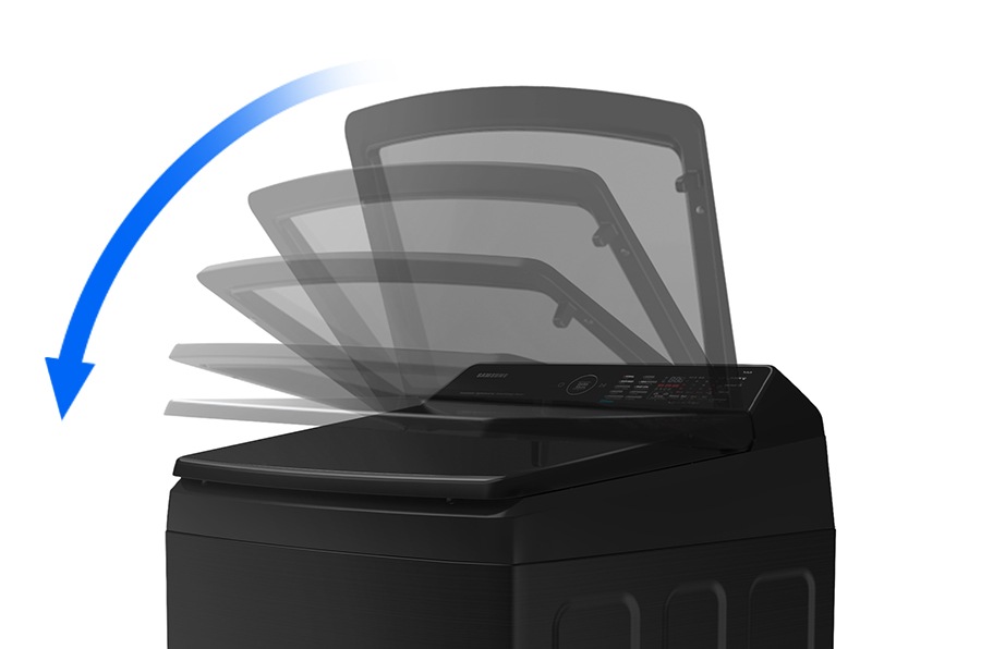 As the door of the WA6000C closes, the lid gradually reduces the speed and closes gently without noise.