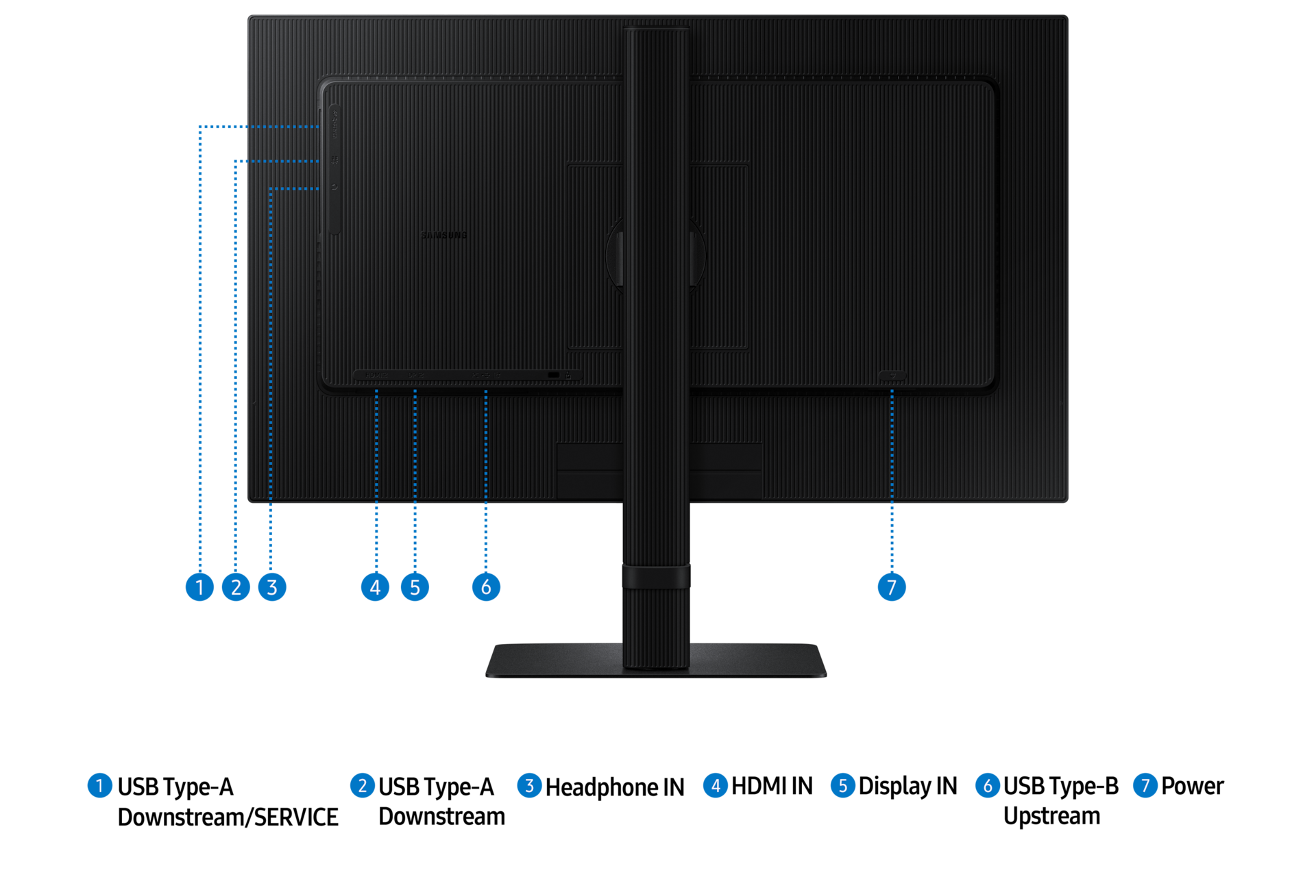 24"/27"/32" ViewFinity S6 S60D QHD Monitor Back Black 