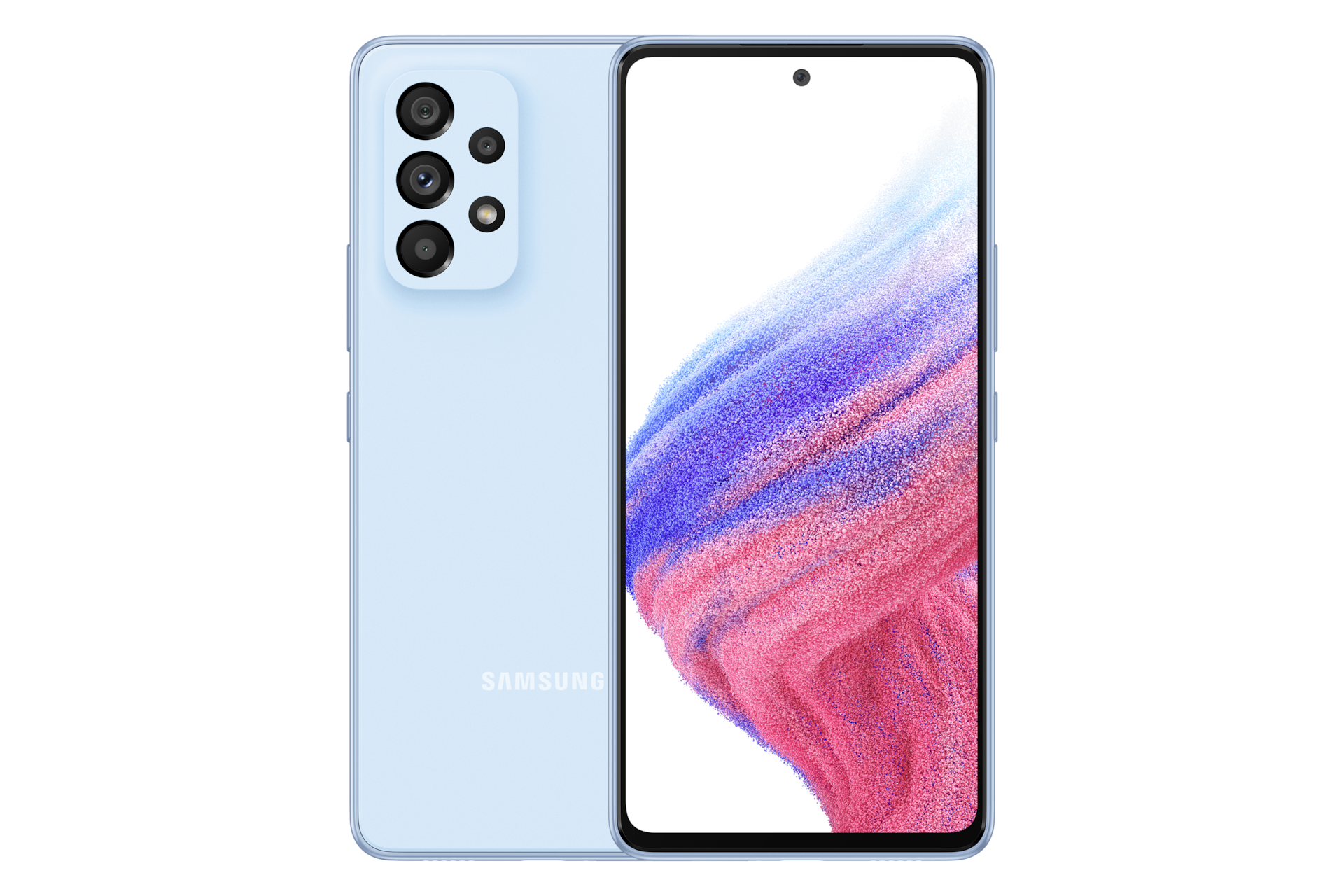 Smartfon Samsung Galaxy A53 5G - 128 GB - niebieski - SM-A536BLBNEUE - widok z przodu