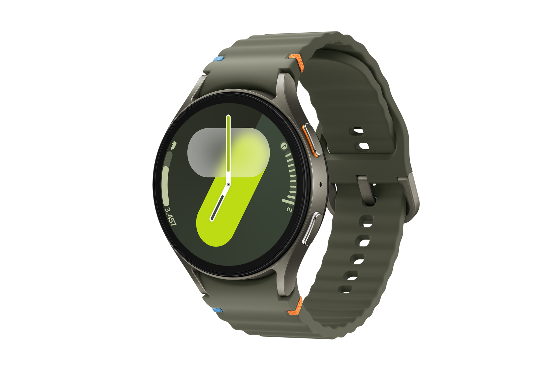 Zielony smartwatch Galaxy Watch7 od prawej 