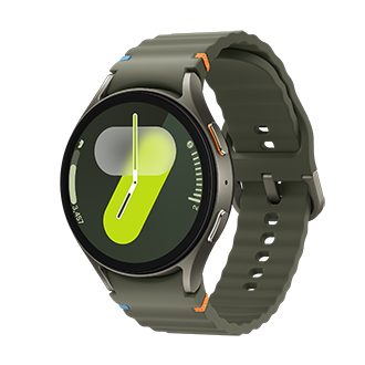 Zielony smartwatch Galaxy Watch7 od prawej 