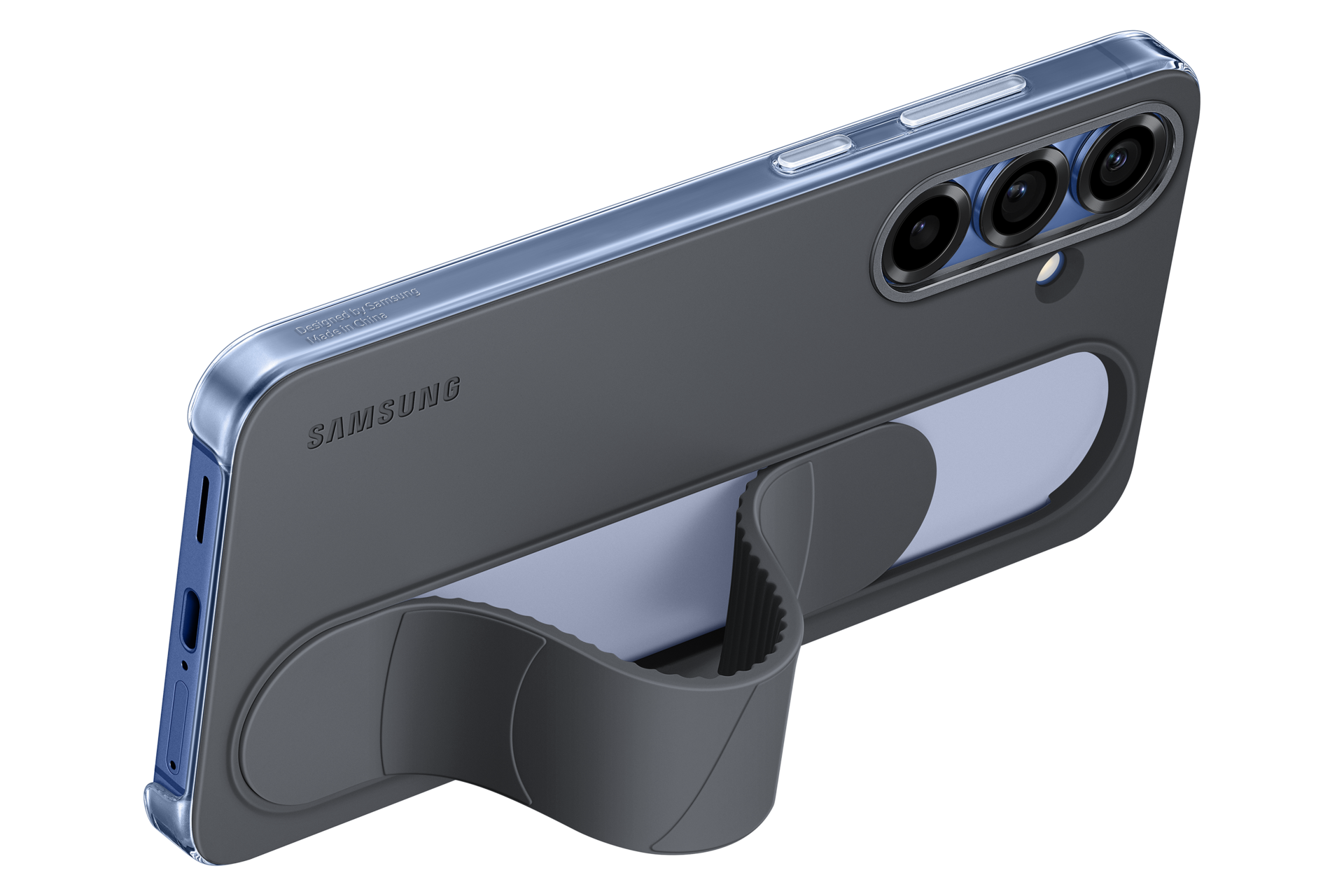 Czarne Etui Standing Grip Case do Galaxy S25 Plus bokiem